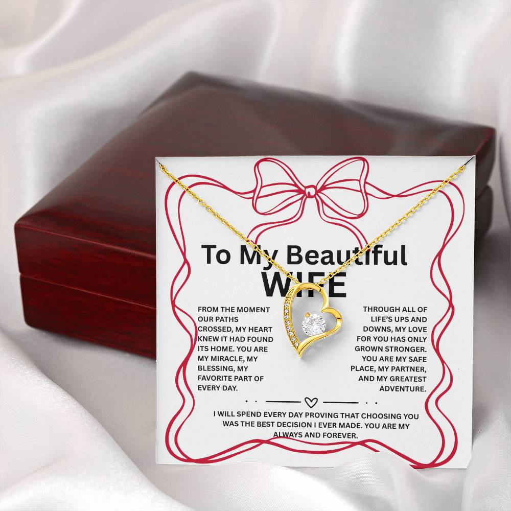 Wife Necklace Coquette Style, Birthday gift for wife