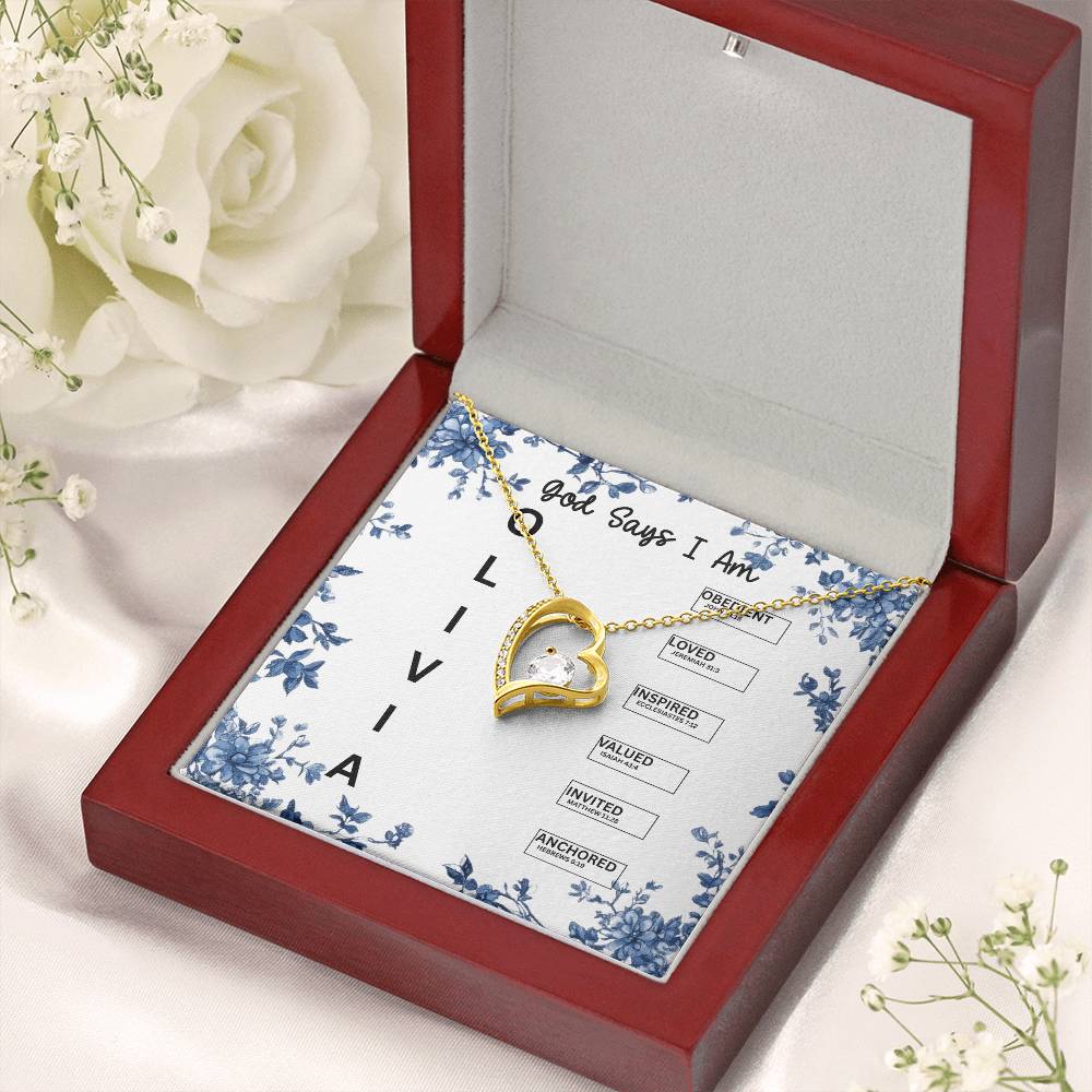 Custom God Says I am Necklace with Bible Verse, Christian Gifts, Necklace with Personalized Name