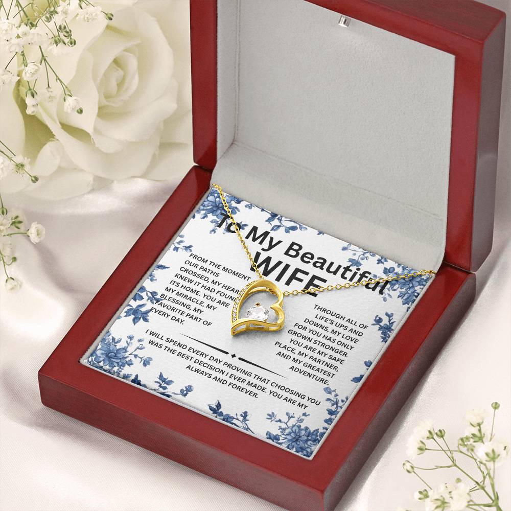 To My Beautiful Wife Necklace, Jewelry gift for wife from Husband