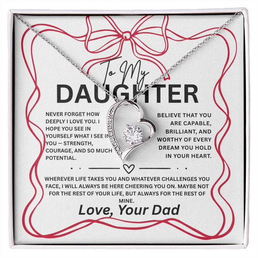 To My Daughter Necklace Gift from Dad, Father gift to daughter