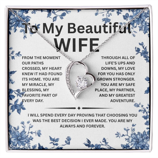 To My Beautiful Wife Necklace, Jewelry gift for wife from Husband