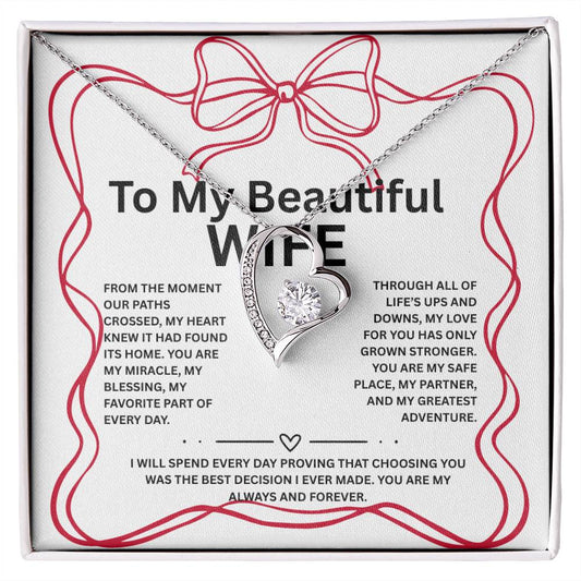 Wife Necklace Coquette Style, Birthday gift for wife