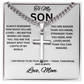 Cross Cuban Link Necklace with Box for Son from Mom, Men's Jewelry gift for him