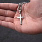 Cross Cuban Link Necklace with Box for Son from Mom, Men's Jewelry gift for him
