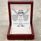 Cross Cuban Link Necklace with Box for Son from Mom, Men's Jewelry gift for him