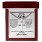 Cross Cuban Link Necklace with Box for Son from Mom, Men's Jewelry gift for him