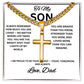 To My Son Cross Necklace, Cuban Link Necklace for Son from Dad