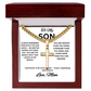 Cross Cuban Link Necklace with Box for Son from Mom, Men's Jewelry gift for him