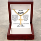 Cross Cuban Link Necklace with Box for Son from Mom, Men's Jewelry gift for him