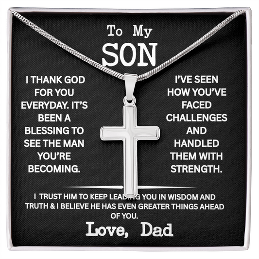 Cross necklace for Son from Dad