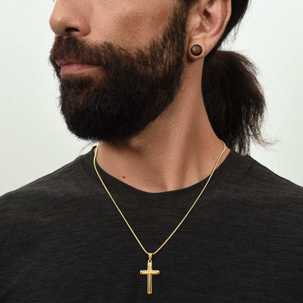Son Cross Necklace from Dad- "Never Forget" Necklace