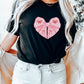 Pink Bow Heart Coquette Tshirt, Summer Casual Graphic Tees for women in Soft Girl Era