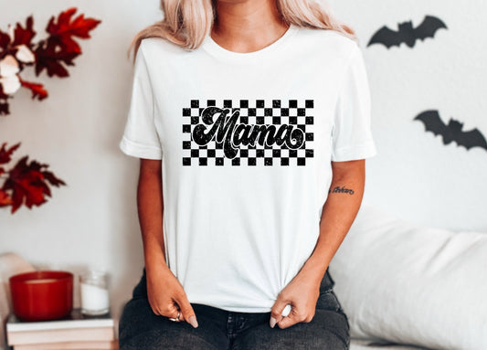 Mama Checkered Tshirt, Motherhood shirt, Retro Mama Shirt, Motherhood gift for Mother's Day