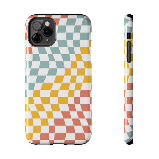 Retro Checkered iPhone Case Gift for Birthday, Anniversary, House warming, Mother's Day, Graduation for Her/Him