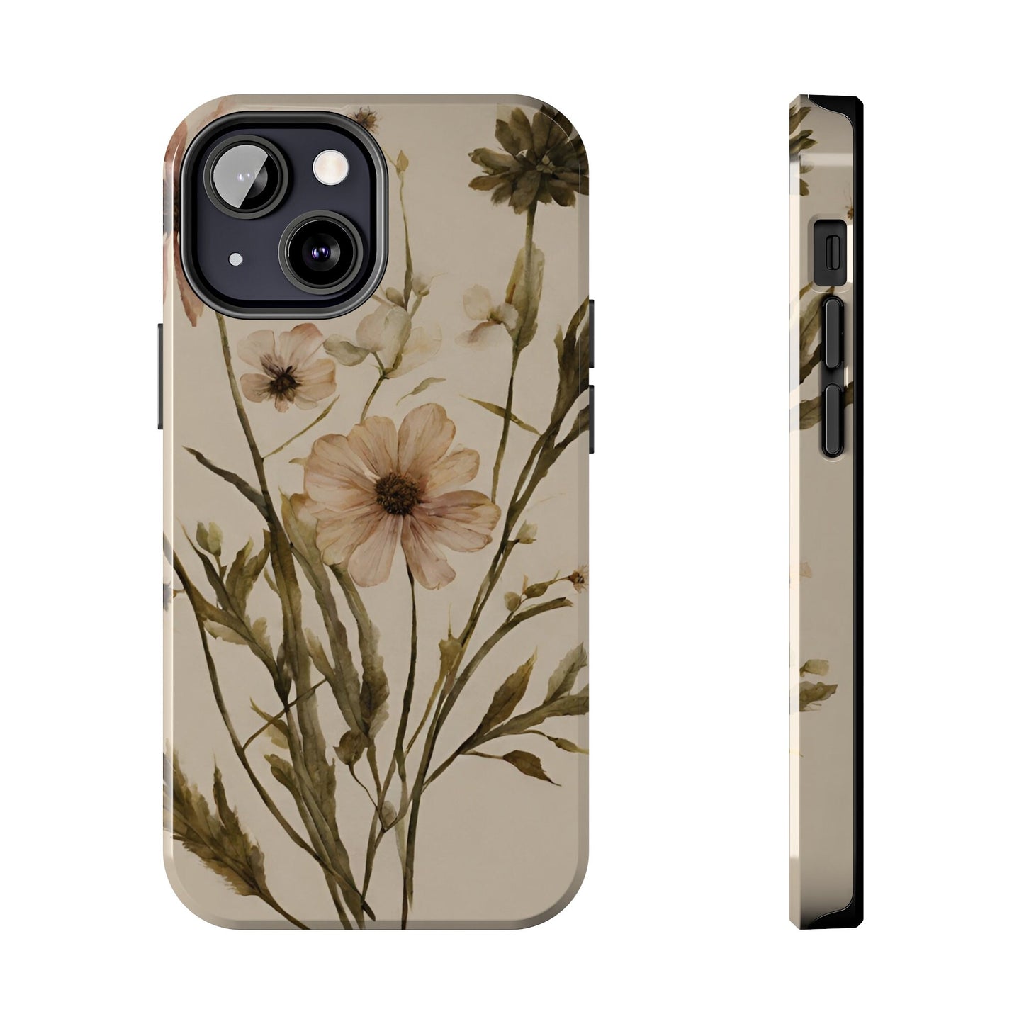 Pressed Flowers Tough iPhone Case, Floral wildflower Birthday, Anniversary, House warming, Mother's Day, Graduation gift for flower lovers