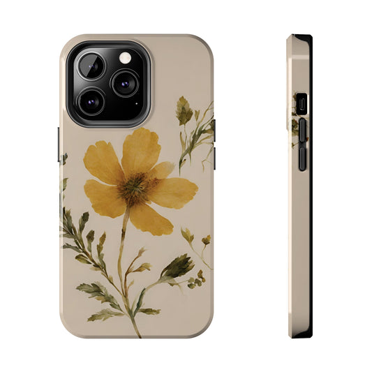 Pressed Flowers Tough iPhone Case, Floral wildflower Birthday, Anniversary, House warming, Mother's Day, Graduation gift for flower lovers