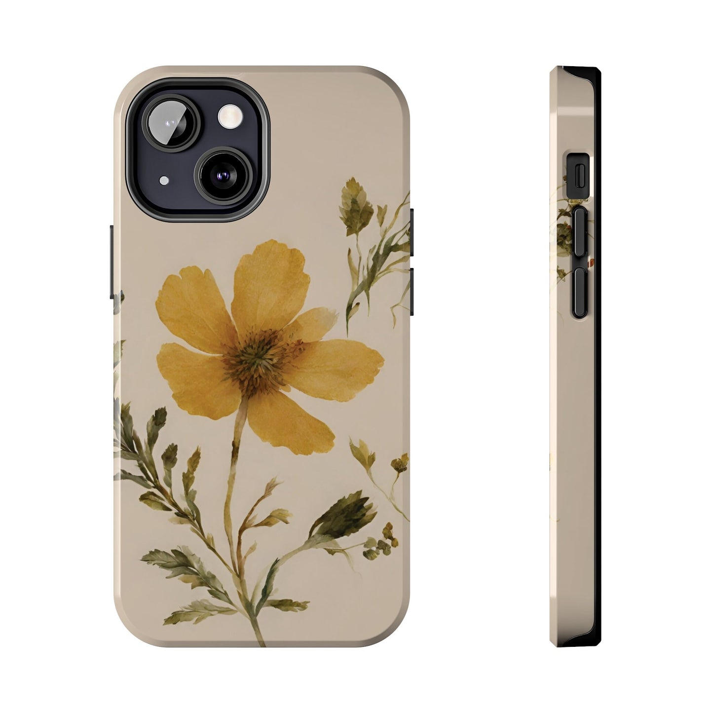 Pressed Flowers Tough iPhone Case, Floral wildflower Birthday, Anniversary, House warming, Mother's Day, Graduation gift for flower lovers