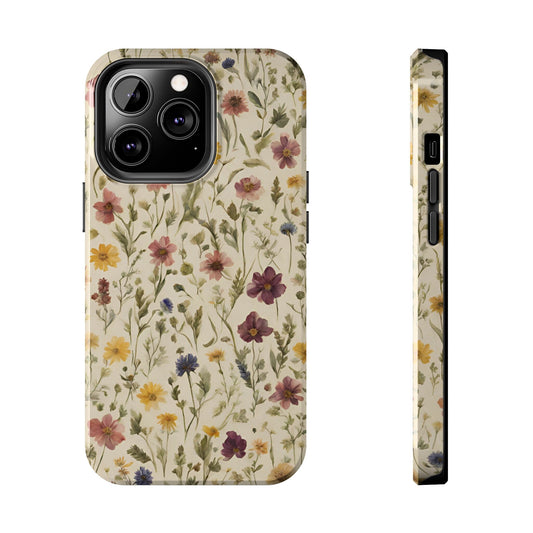 Cottagecore Flowers Tough iPhone Case,Floral wildflower Birthday, Anniversary,House warming, Mother's Day, Graduation gift for flower lovers