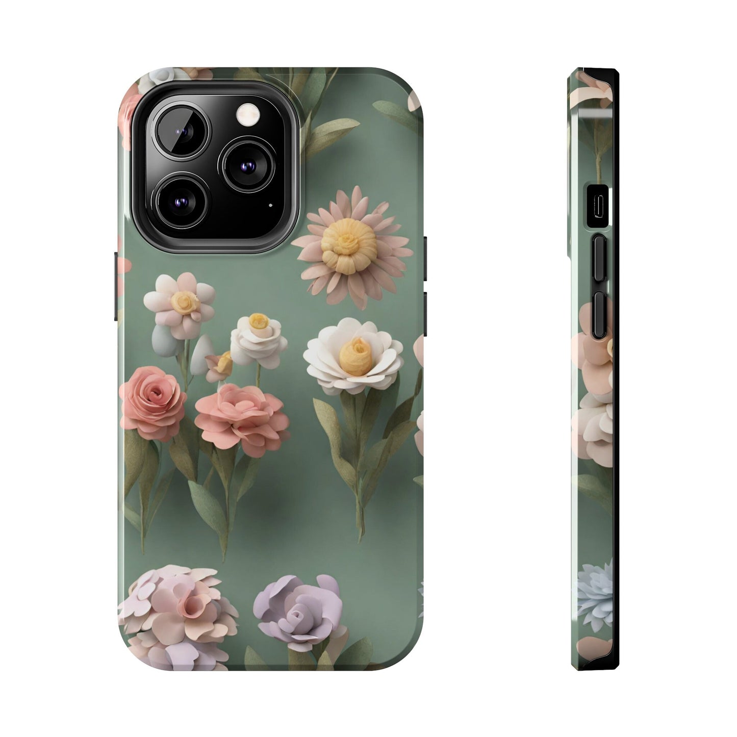 3D Boho Flowers Tough iPhone Case,Floral Aesthetic Birthday,Anniversary,House warming,Mother's Day, Graduation gift for flower lovers