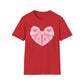 Pink Bow Heart Coquette Tshirt, Summer Casual Graphic Tees for women in Soft Girl Era