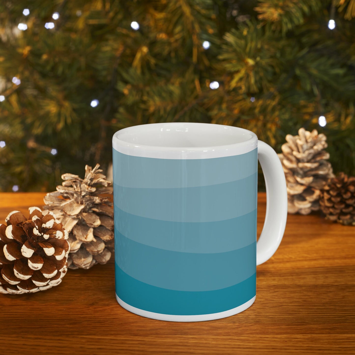 11 oz Modern Classy Blue Gradient Mug Gift for Birthday, Anniversary, House warming, Mother's Day, Graduation for Her/Him