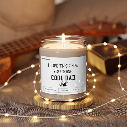 Cool Dad Candle Gift, New Dad Gift from Wife Son Daughter, Father's Day 9oz Scented Soy Funny Candle for Dad Birthday Gift, Candle for Him