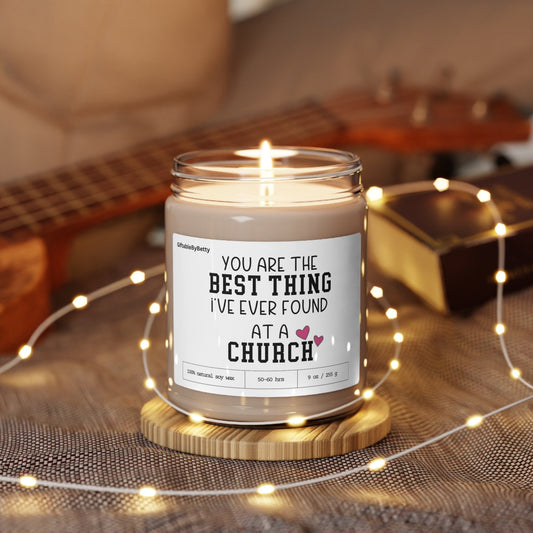 Boyfriend Girlfriend Long Distance Couple Candle Gift, Best Thing I found at a Church for Best Friend Fiance Wife Anniversary Birthday Gift