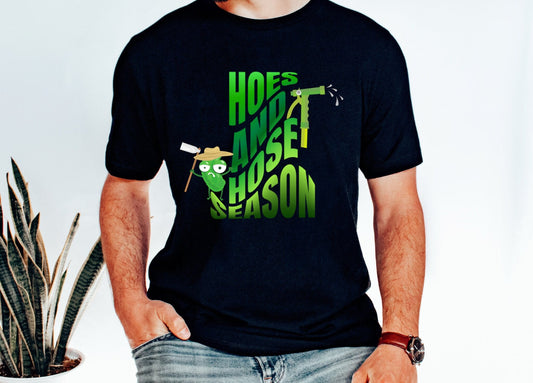 Hoes and Hose Season Gardening Shirt, Plant Lover Shirt Botanical Gift for Gardener, Farmer, for Women & Men
