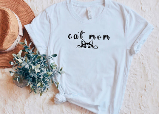 Cat Mom Shirt Gift for Pet Mom, Cat Owner gift T-shirt for women Cat Lover Gift shirt with Cat paws, Fur Baby Pet owner Animal Lover Gift-V3