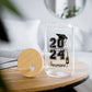 Personalised  Custom Name Grad Gift Glass Tumbler 16oz Senior Class of 2024 Graduation Tumbler Gift for College High School grad party