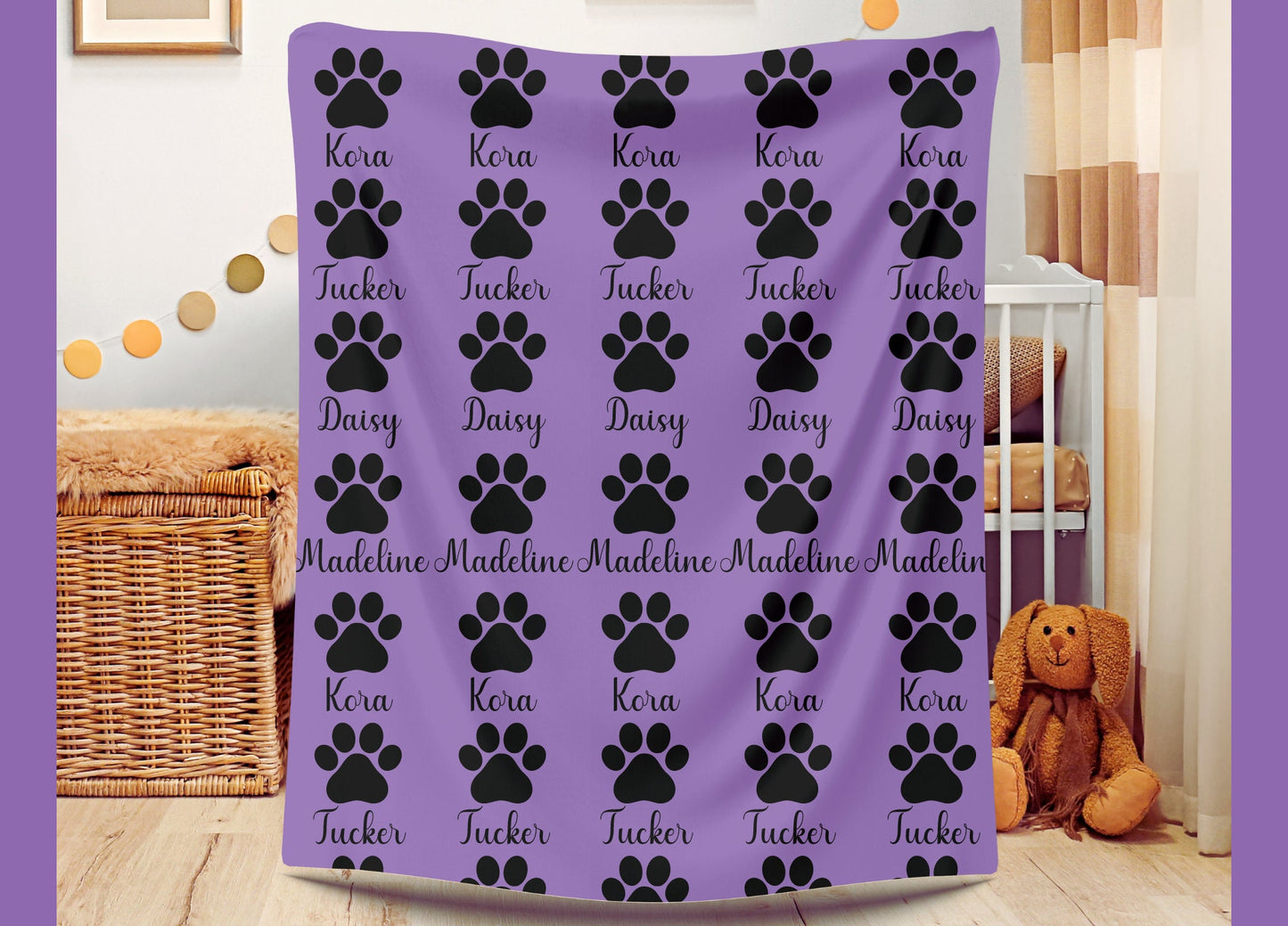 Personalized Blanket for Dog Mom, Custom Dog Paw Velveteen Blanket, Dog Mom Gift Dog Dad Gift Pet Owner Memorial Gift,Dog Owner Name Blanket