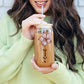 Personalized Birth Flower Tumbler Gift for Best friend Custom Name Glass Cup Iced Coffee Cup Bridesmaid Proposal Gift for Her, Birthday Gift