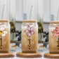 Personalized Birth Flower Tumbler Gift for Best friend Custom Name Glass Cup Iced Coffee Cup Bridesmaid Proposal Gift for Her, Birthday Gift