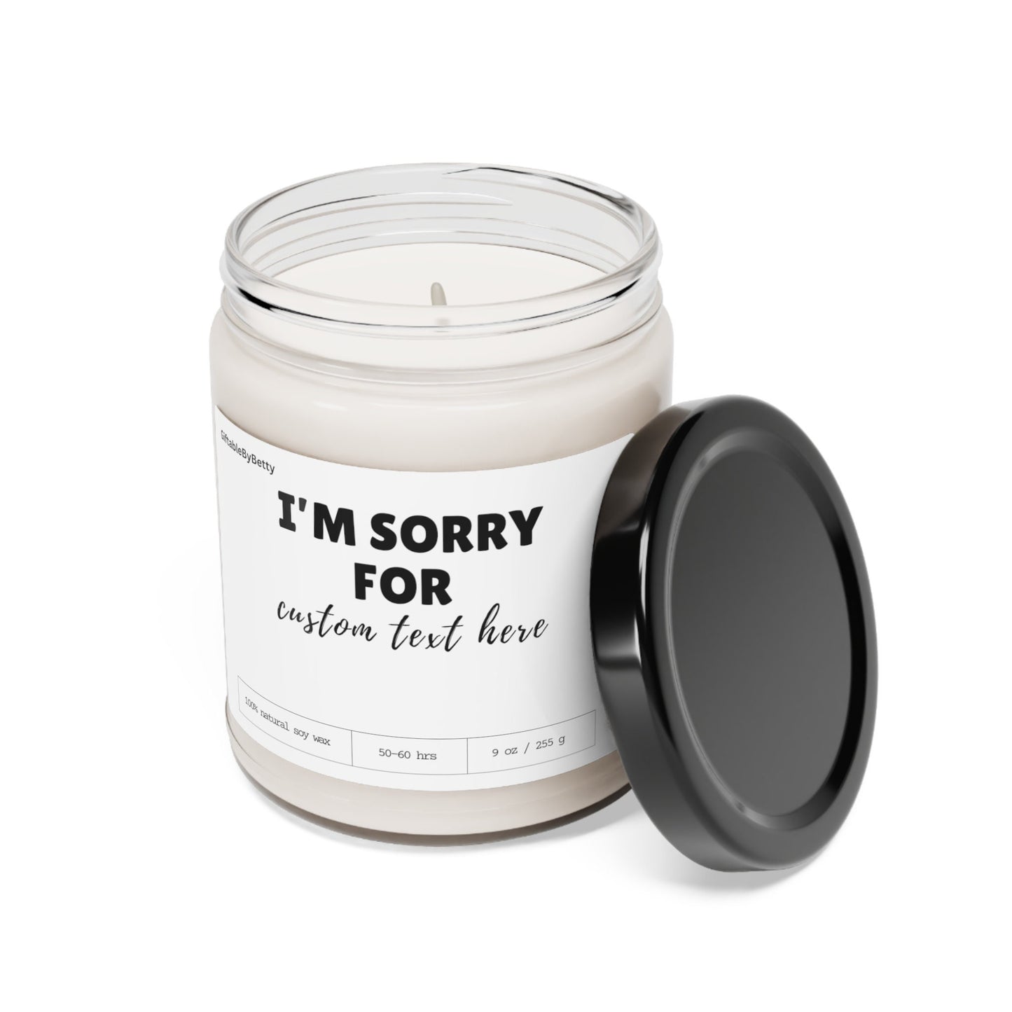 Custom I'm sorry candle gift sympathy apology gift for bestfriend boyfriend girlfriend husband 9oz Soy Personalized Candle gift for loss