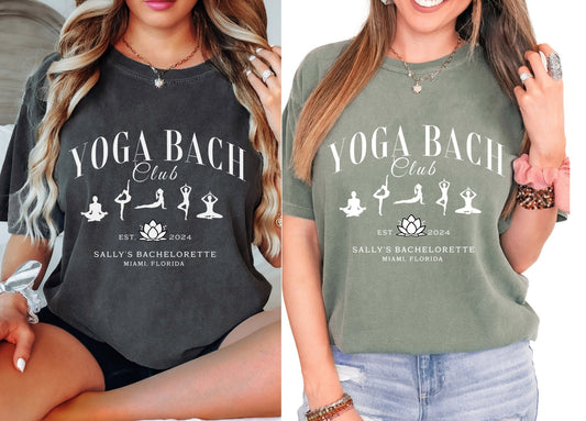 Personalized Bachelorette Shirts, Yoga Bachelorette Party Shirts,Custom Bridesmaid Shirts, Camp Bach Shirt, Wellness Bachelorette, Bach Club