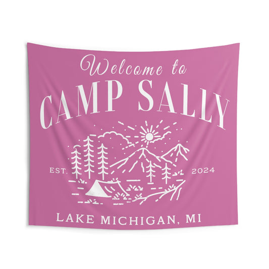 Grey, Light Blue, Pink Wall Tapestries