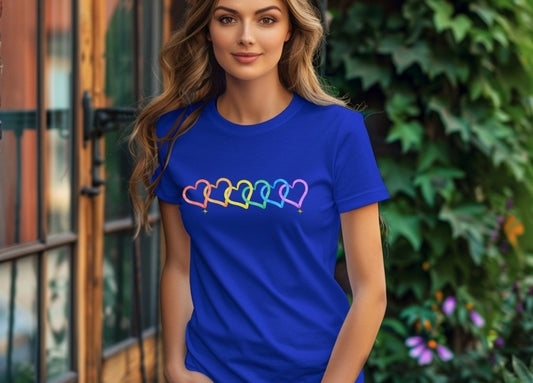 Rainbow Heart Shirt, Love is Love, LGBTQ Pride Shirt, Rainbow TShirt for Pride Month Gift, Gay Lesbian Birthday Gift, Pride Shirt Unisex