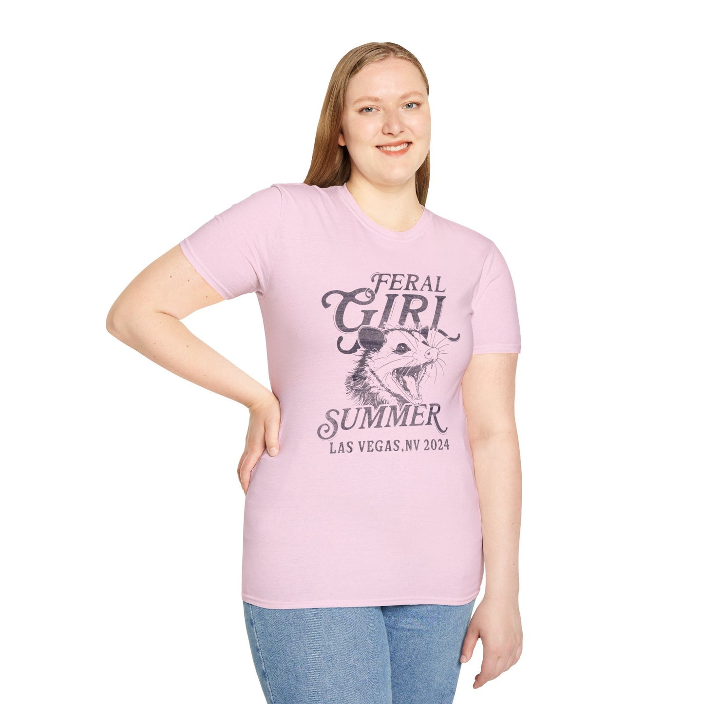 Personalized  Feral Girl Summer Shirt, Opossum Tshirt, Summer Shirt women, Goblincore Shirt, Beach Shirt, Funny Raccoon Shirt