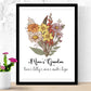 Custom Birth Flower Bouquet Wall Art,Birth Month Flower Art, Birthday Gift for Mom, Grandma Birth Flower Bouquet, Personalized Family Gift
