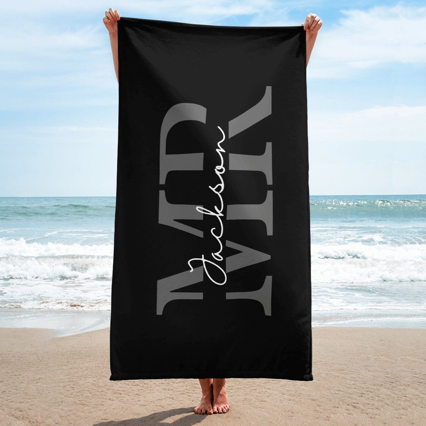 Personalized Mr. and Mrs. Beach Towel, His and Hers Custom Gift, Couple Newlywed Gift, Just Married Wedding Bride Groom Gift, Honeymoon Gift