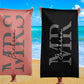 Personalized Mr. and Mrs. Beach Towel, His and Hers Custom Gift, Couple Newlywed Gift, Just Married Wedding Bride Groom Gift, Honeymoon Gift