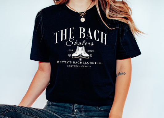 Custom Ice Skating Bachelorette Party Shirts,Personalized Bridesmaid Shirts, Skaters Bachelorette Shirt, Bridal Party,The Bach Club TShirt