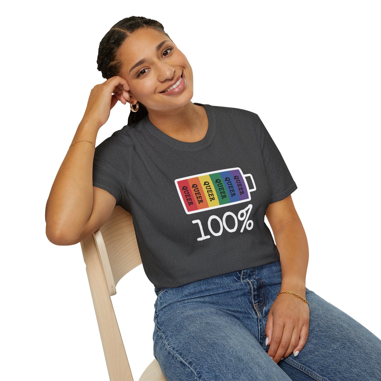 100% Queer T-Shirt, LGBTQ Shirt, Unisex Pride Shirt, Gay Rights Shirt, Transgender Shirt, Human Rights Shirt, LGBTQ Rainbow colors shirt