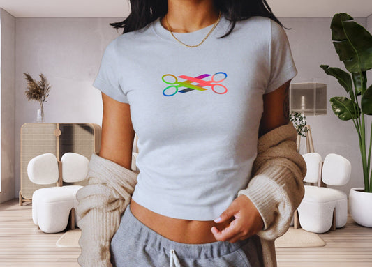 Lesbian Pride Baby Tee, Scissors Baby Tee, Lesbian Pride Shirt, Subtle Lesbian Pride Crop Top, Pride Month Gift, LGBTQ Pride Shirt WLW Gift