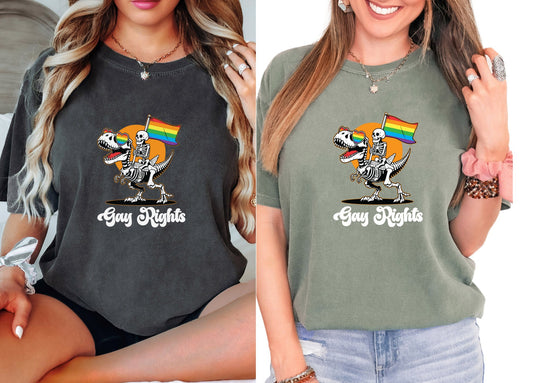 LGBTQ Skeleton Shirt, Rainbow Flag, Funny Pride Shirt, Gay Rights Equal Rights Shirt, Pride Month Gift, Gay Skeleton Pride Shirt