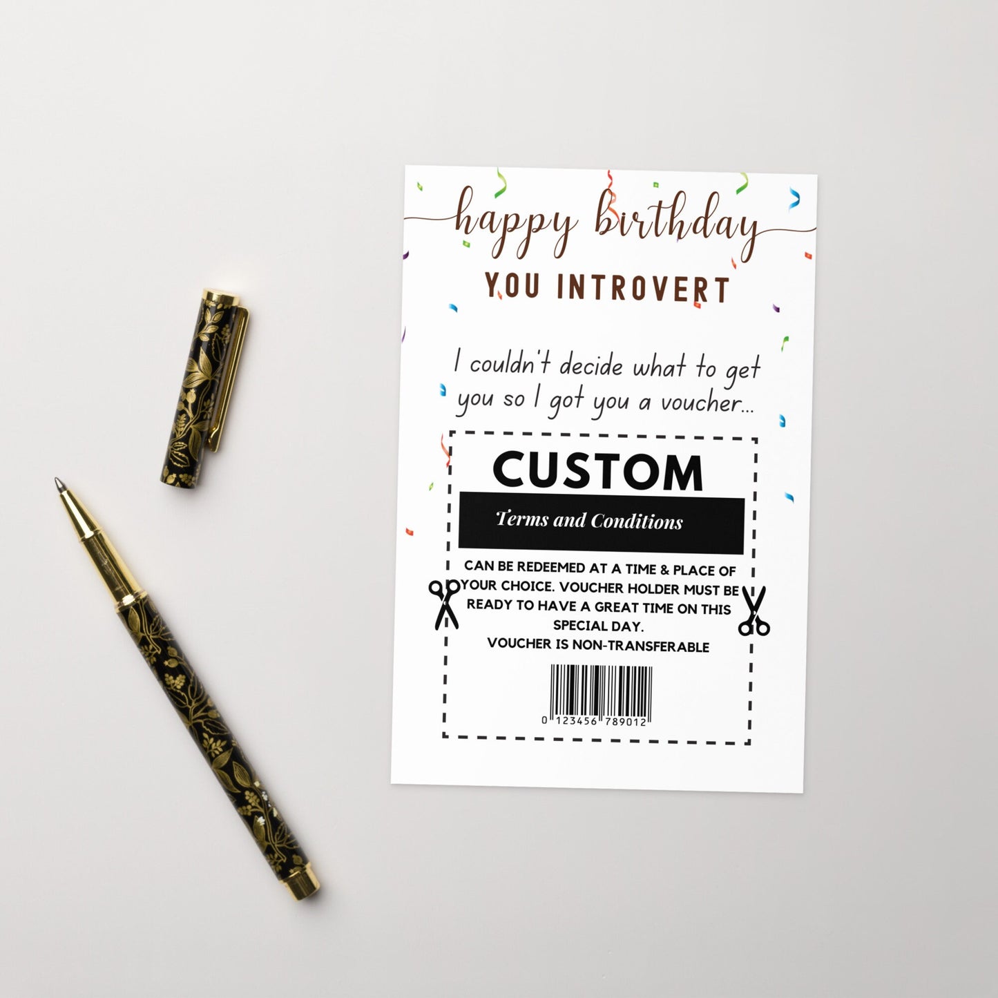 Personalized Introvert Birthday Card, Antisocial Person Gift for Birthday, Funny Card for Introvert, Sarcastic 16th, 30th, 40th Birthday