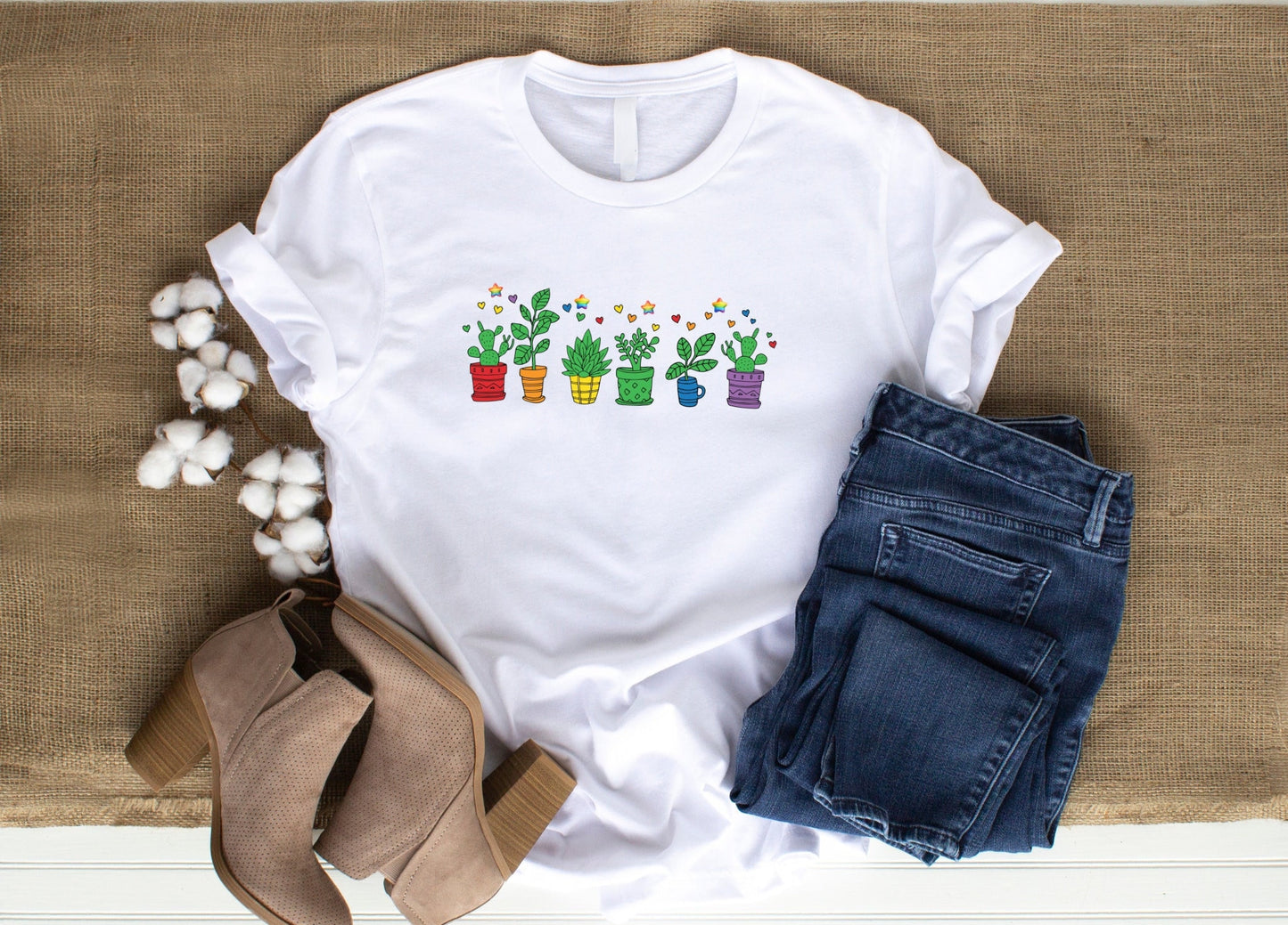 Plant Pride Shirt, Subtle LGBTQ Ally Plant Mom Dad Shirt, Pride Gift, Cute Plant Shirt for Pride Month,Equality Gay Rights, Rainbow Colors