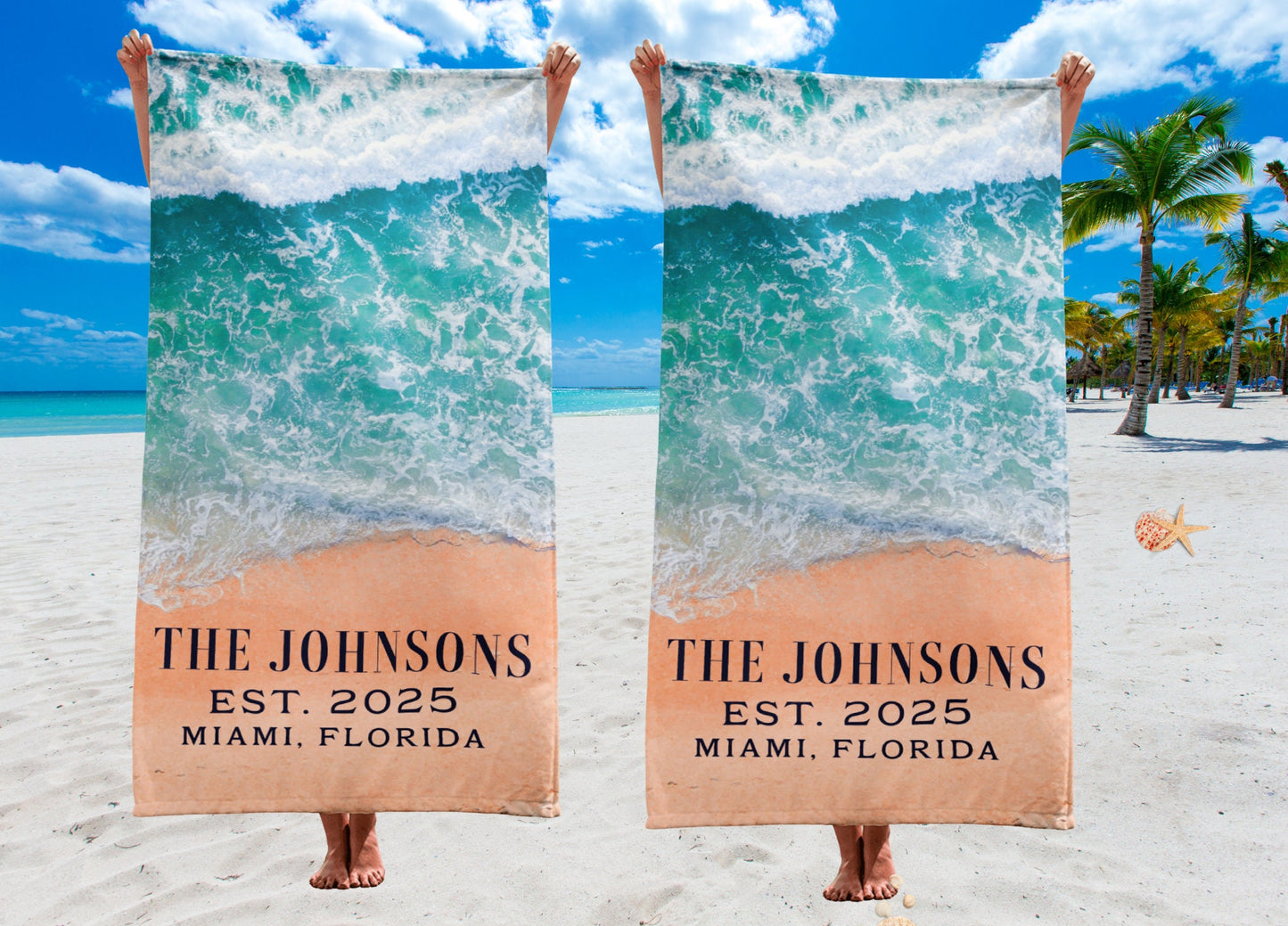 Personalized Beach Towel, Bachelorette Party Gift for Bridesmaids Proposal, Couple Gift for Mr and Mrs, Custom Family Vacation Towels