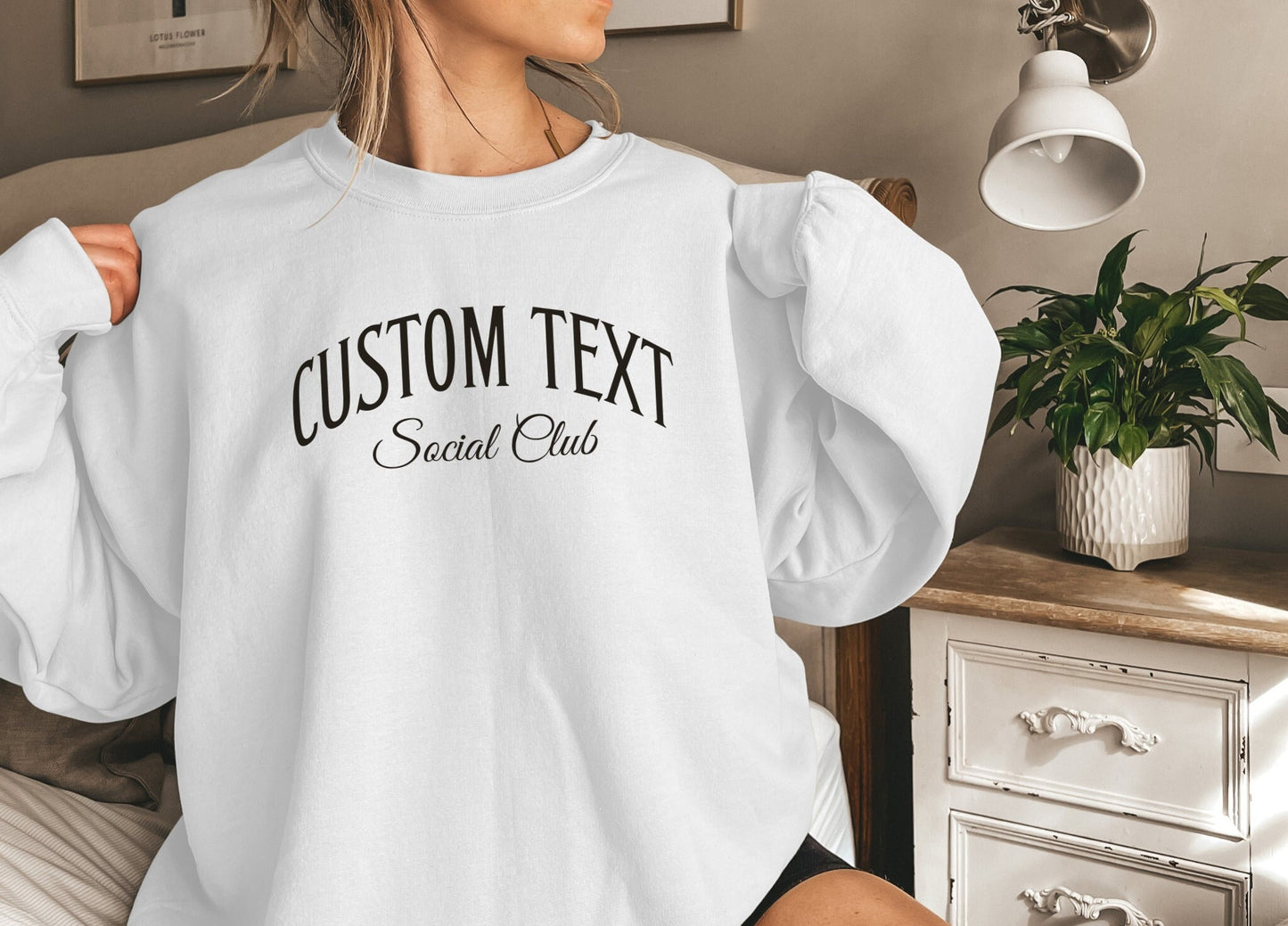 Personalized Sweatshirt, Custom Social Club Sweatshirt, Matching Sweatshirts for Friends, Your Text Sweatshirt, Personalized Friendship Gift