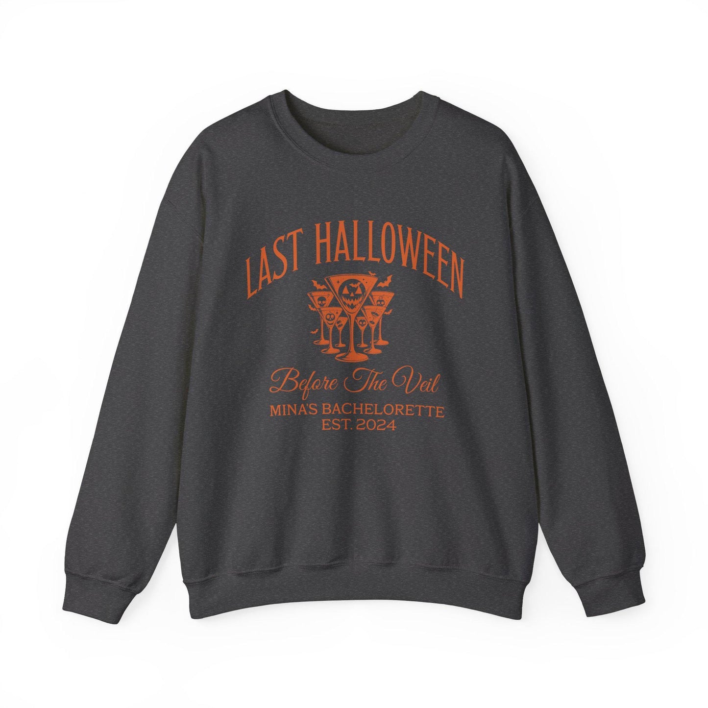 Personalized Halloween Bachelorette Sweatshirt, Last Halloween Before the Veil, Pumpkin Spooky Bachelorette Shirts, Fall Winter Wedding Gift